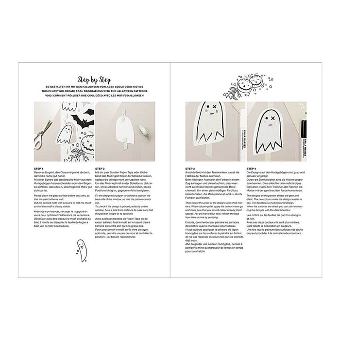 Rico - Window Chalk Art Templates and Instructions x3 - Halloween