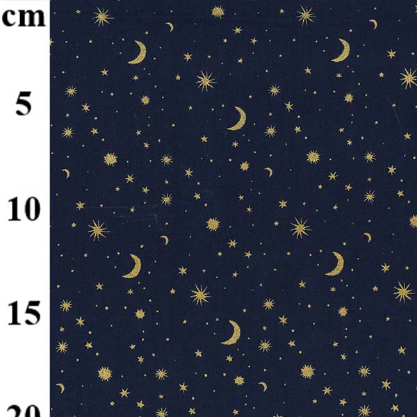 Craft Cotton Print - Gold Stars on Navy - 110cm/44"