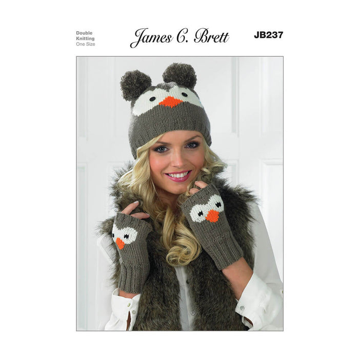 James C Brett - Knitting Pattern #JB237 - Hats & Fingerless Gloves in Top Value DK