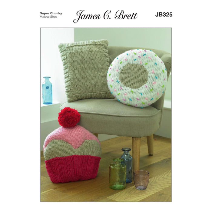 James c Brett - Knitting Pattern #JB325 Cushions in Amazon Super Chunky