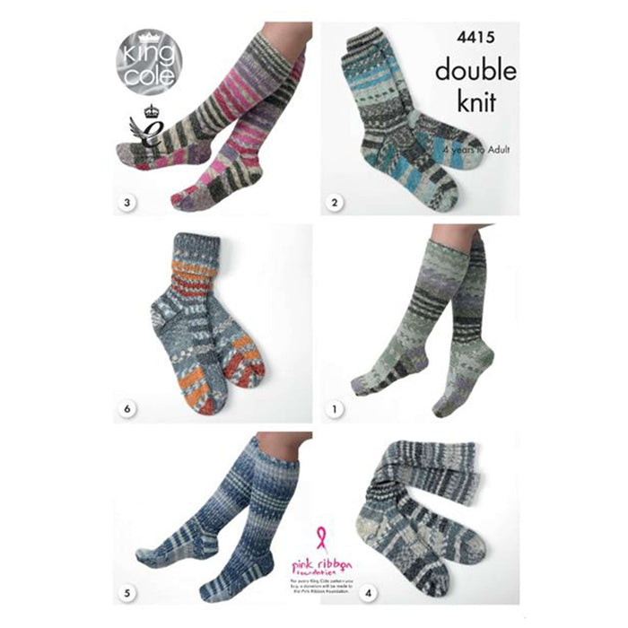 King Cole - Knitting Pattern #4415 - Socks in Drifter DK