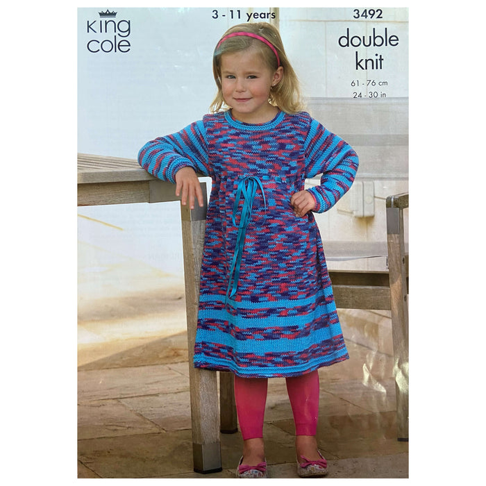 King Cole - Knitting Pattern #3492 - Dress & Cardigan in Bamboo Cotton DK