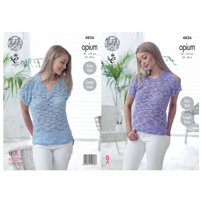 King Cole - Knitting Pattern #4826 - Tops in Opium