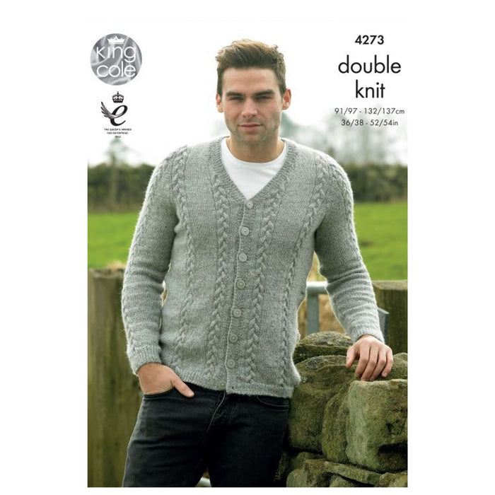 King Cole - Knitting Pattern #4273 - Cardigan and Waistcoat in Panache DK