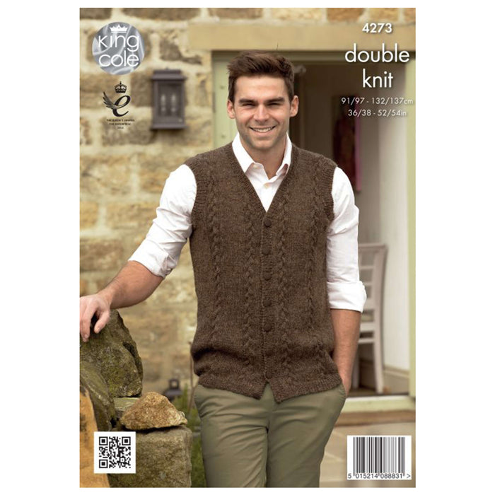 King Cole - Knitting Pattern #4273 - Cardigan and Waistcoat in Panache DK