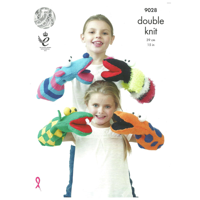 King Cole - Knitting Pattern #9028 - Quirky Hand Puppets in Pricewise DK