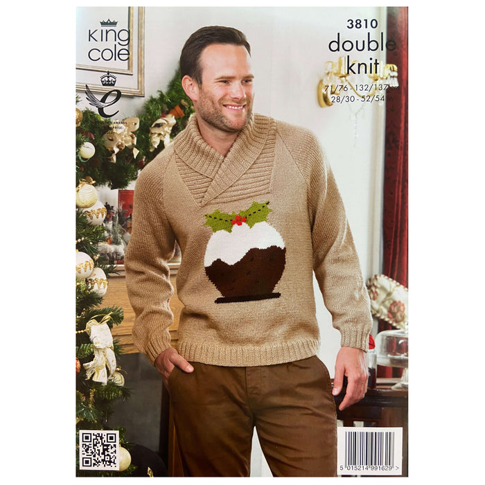 King Cole - Knitting Pattern #3810 - Xmas Pudding Sweaters in Big Value DK