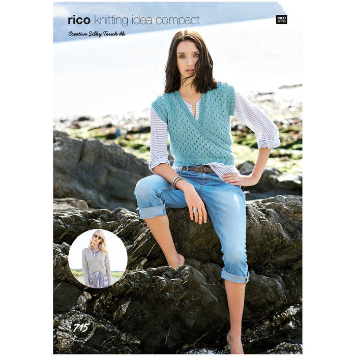 Rico - Knitting Pattern #715- Long Sleeve & Short Sleeve Cardigan in Créative Silky Touch DK