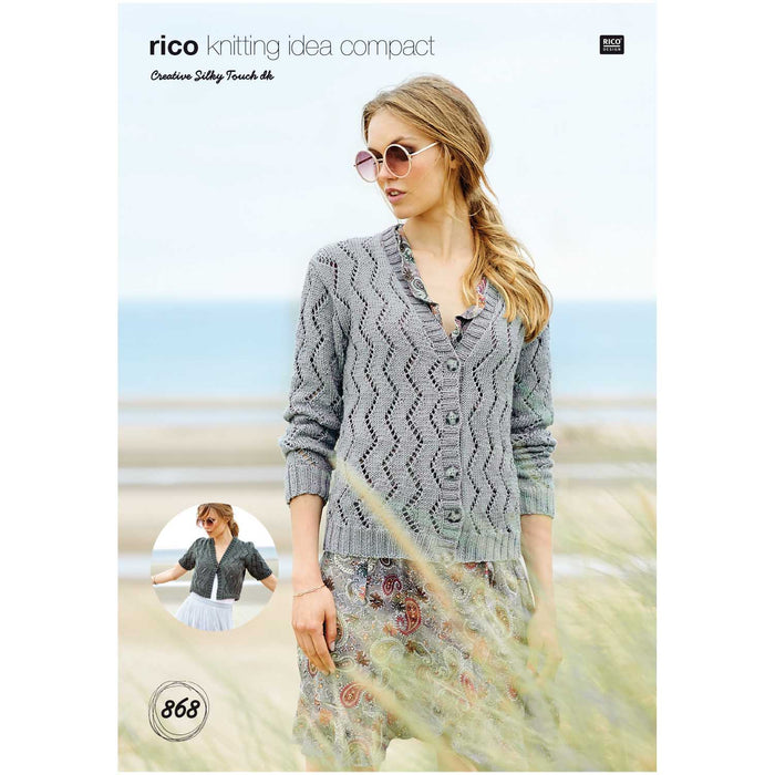 Rico - Knitting Pattern #868- Long Sleeve & Short Sleeve Cardigan in Créative Silky Touch DK