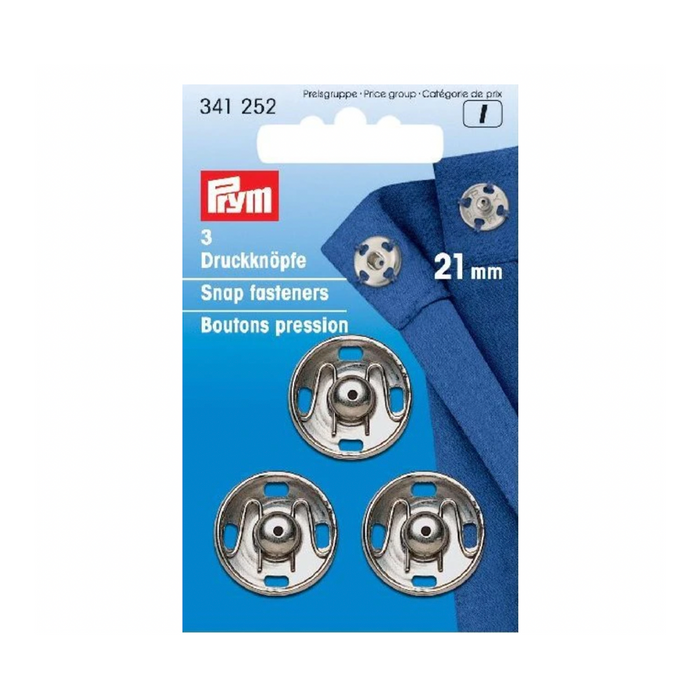 Prym - Snap Fasteners - 21mm Silver 341 252